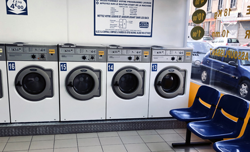 Laverie Automatique Sevran 93 - avenue de Livry - Machines à laver professionnelles grande capacité rideaux tapis couettes draps